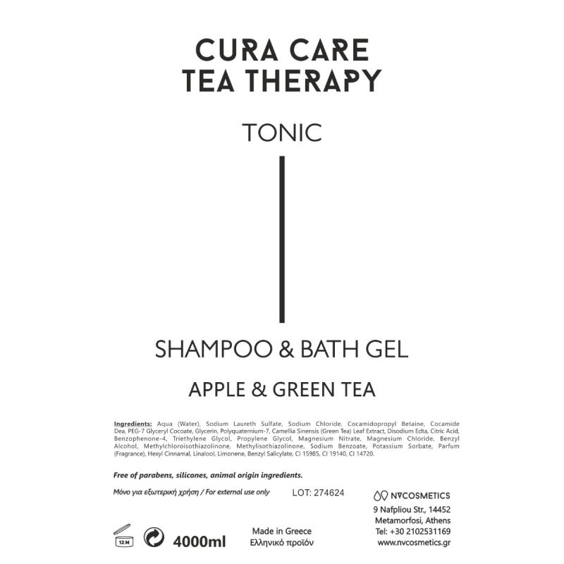 CURA CARE HAIR & BODY WASH APPLE 4000ml